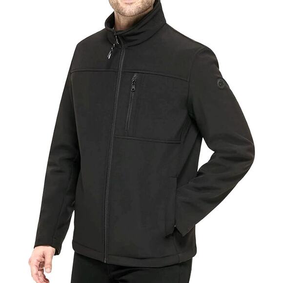 Calvin Klein Water Resistant Zip Up Windbreaker Jacket Lined Stretch Men S Black - Picture 2 of 15